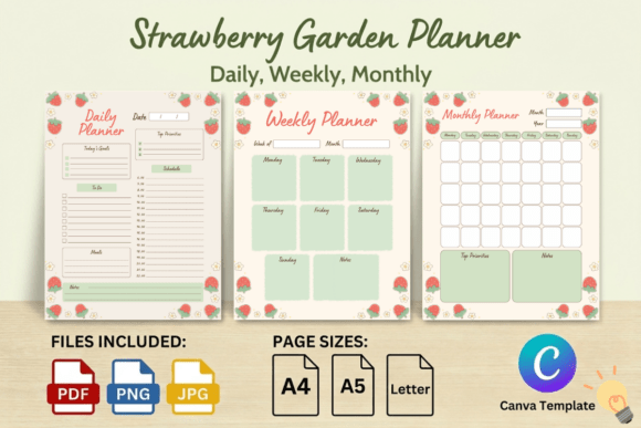 Download Strawberry Garden Planner Set - Planner Collection