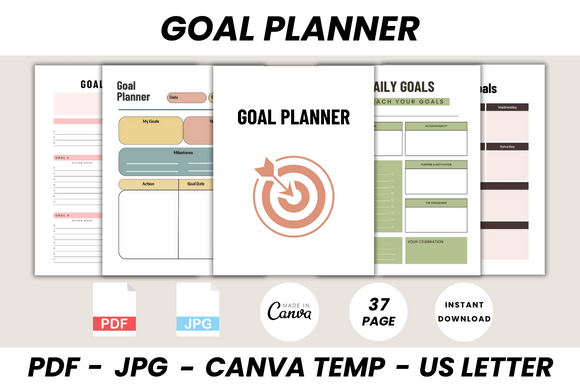 Download Goal Planner Canva Template - Planner Collection
