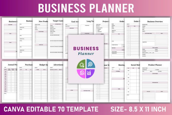 Download Editable Business Planner Canva Template - Planner Collection