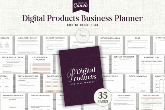Download Free Digital Product Planner Canva Templ - Planner Collection