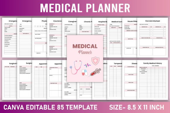 Download Editable Medical Planner Canva Template - Planner Collection