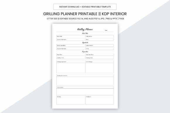 Download Grilling Planner Kdp Interior Printable - Planner Collection