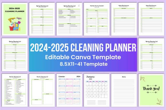 Download 2024-2025 CLEANING PLANNER Canva - Planner Collection
