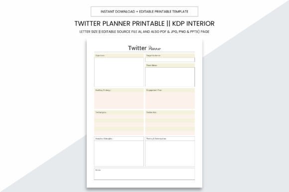 Download Twitter Planner Kdp Interior Printable - Planner Collection