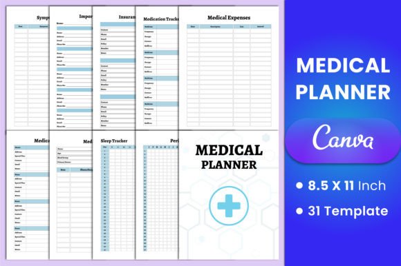 Download Editable Medical Planner Canva Template - Planner Collection
