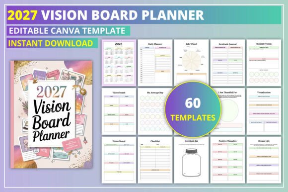 Download Editable 2027 Vision Board Planner - Planner Collection