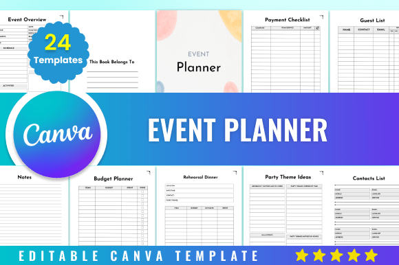 Download Editable Event Planner Kdp Canva - Planner Collection