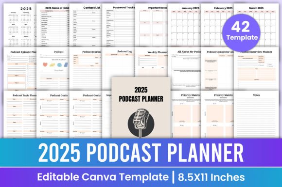 Download 2025 Podcast Planner Canva Template - Planner Collection