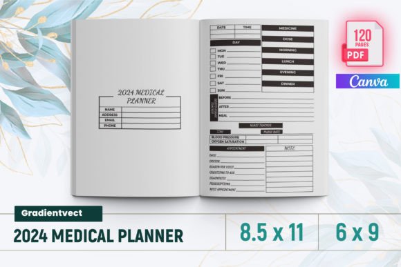 Download (KDP) 2024 Medical Planner Canva - Planner Collection
