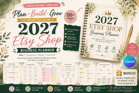 Download 2027 Etsy Shop Business Planner - Planner Collection