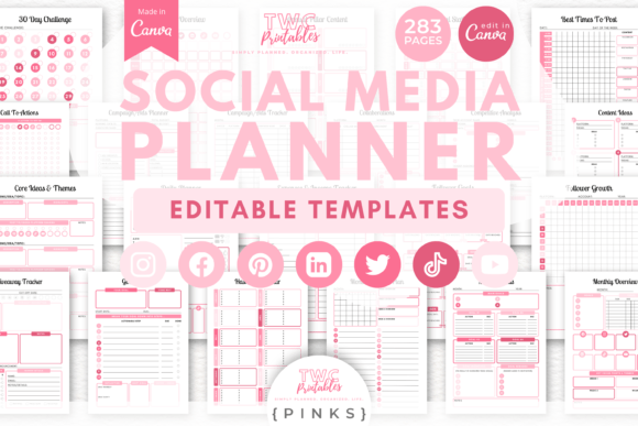 Download Social Media Planner Canva Templates - Planner Collection