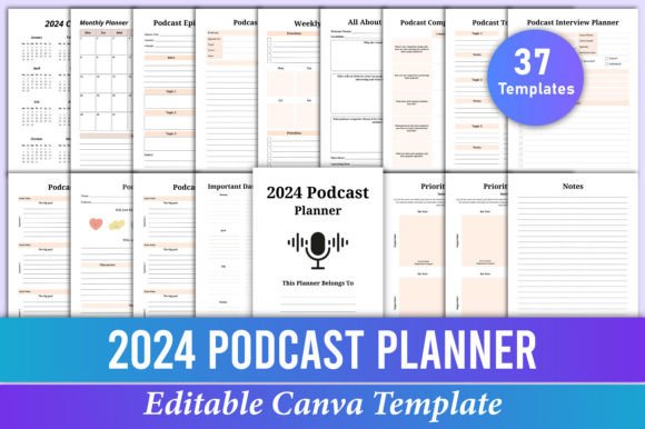 Download 2024 Podcast Planner Canva Template - Planner Collection