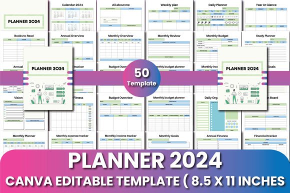 Download Planner 2024 Canva Templates - Planner Collection
