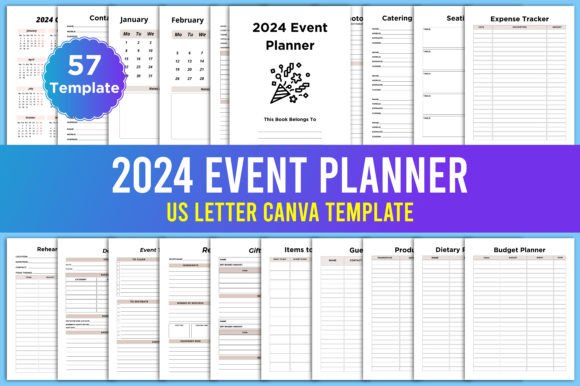Download Editable 2024 Event Planner KDP Canva - Planner Collection