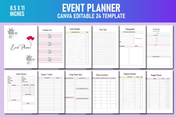Download Event Planner Canva KDP - Planner Collection