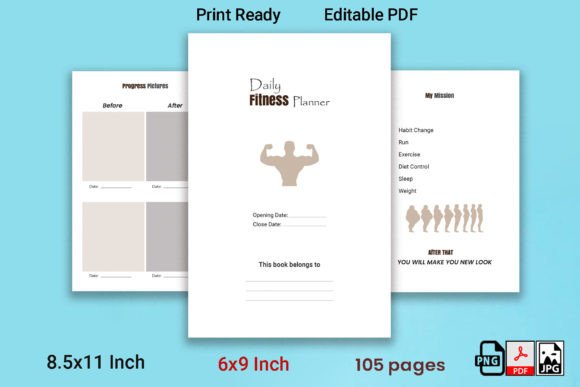 Download 100 Days Fitness Planner Kdp Interior - Planner Collection
