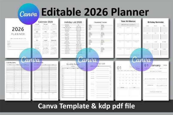 Download 2026 Planner - Canva Template &amp; PDF - Planner Collection
