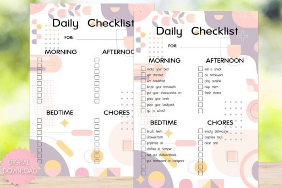 Download Boho Daily Checklist for Kids Printable - Daily checklist Collection