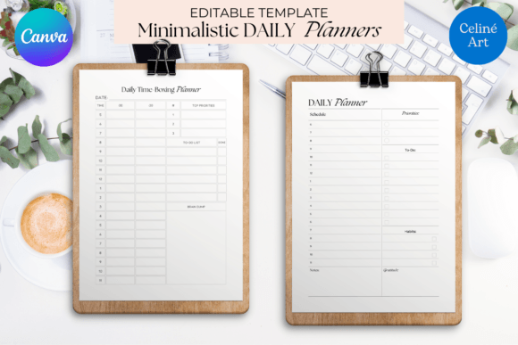 Download Canva Minimalist Daily Planner Templates - Planner Collection