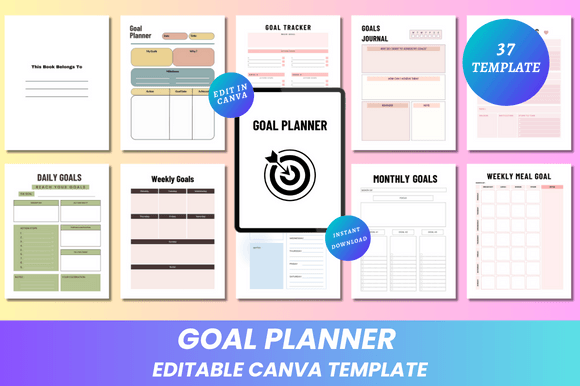 Download Editable Goal Planner Canva KDP Interior - Planner Collection