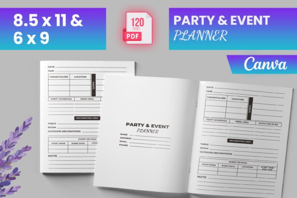 Download Party &amp; Event Planner Canva (KDP) - Planner Collection