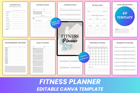 Download Fitness Planner Canva KDP Interior - Planner Collection