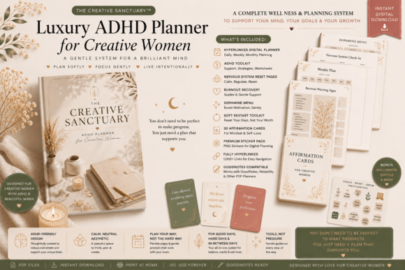 Download Luxury ADHD Wellness Planner Bundle - Planner Collection