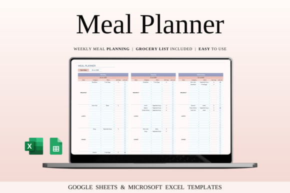 Download Meal Planner Template for Google Sheets - Planner Collection