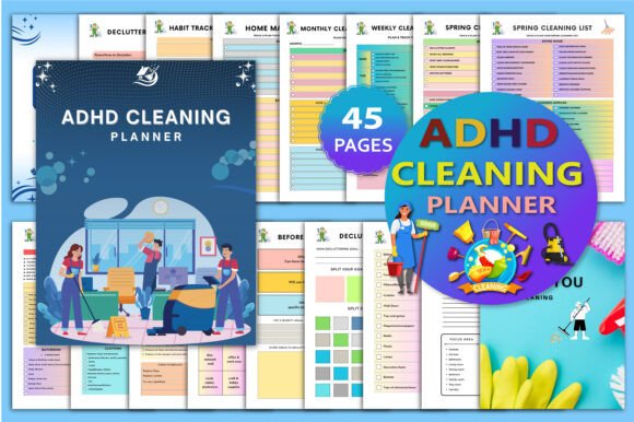 Download 🧠 ADHD Cleaning Planner Canva Template - Planner Collection