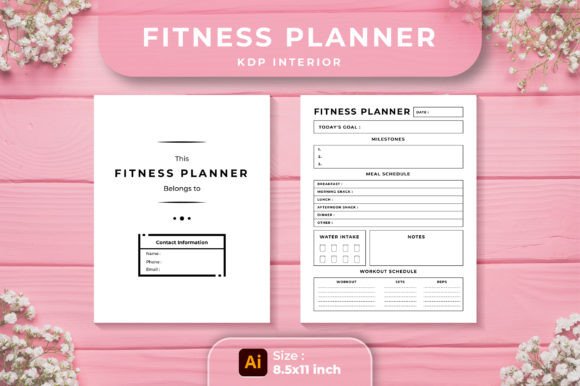 Download Fitness Workout Planner KDP Interior - Planner Collection