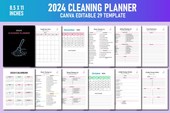 Download 2024 Cleaning Planner Canva KDP - Planner Collection
