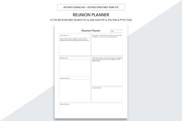Download Reunion Planner Kdp Interior Printable - Planner Collection