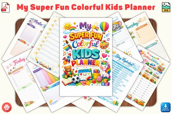 Download My Super Fun Colorful Kids Planner - Planner Collection