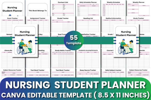 Download Nursing Student Planner Canva Templates - Planner Collection