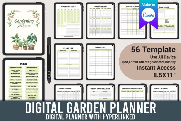 Download Digital Garden Planner Canva Template - Planner Collection