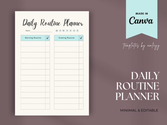 Download Retro Minimalist Daily Routine Planner - Planner Collection