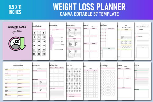 Download Weight Loss Planner Canva KDP - Planner Collection