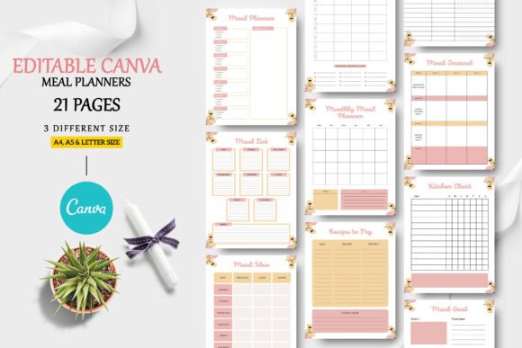 Download Editable Canva Meal Planner Templates - Planner Collection
