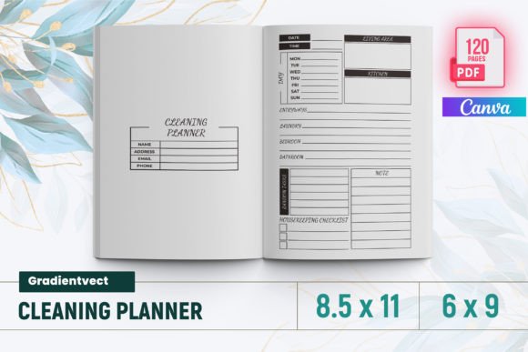 Download (KDP) Cleaning Planner Canva - Planner Collection