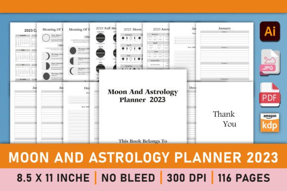 Download Editable Moon and Astrology Planner 2023 - Planner Collection