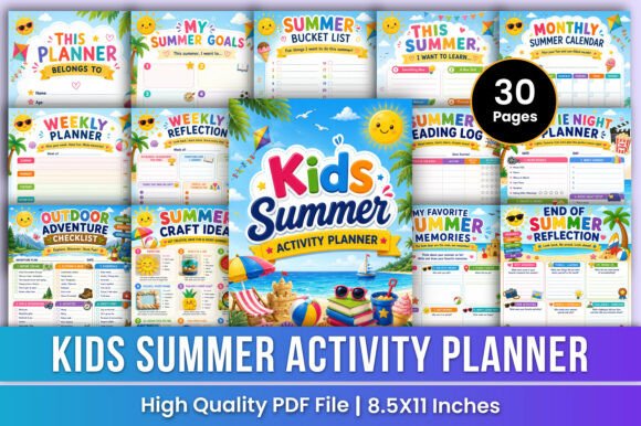 Download Kids Summer Planner | Fun &amp; Activities - Planner Collection