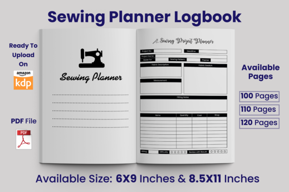 Download Sewing Project Planner KDP Interior - Planner Collection