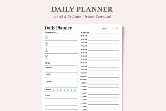 Download Hourly Planner,Daily Planner Printable - Planner Collection