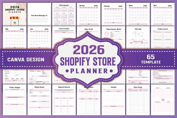 Download 2026 Shopify Store Planner Canva Kdp - Planner Collection