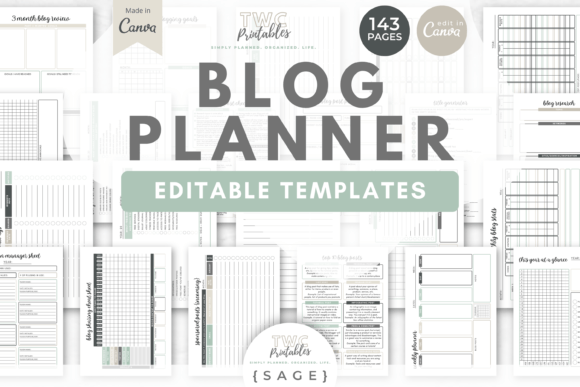 Download Blog Planner Canva Templates | SAGE - Planner Collection