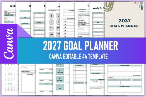 Download Editable 2027 Goal Planner KDP Interiors - Planner Collection