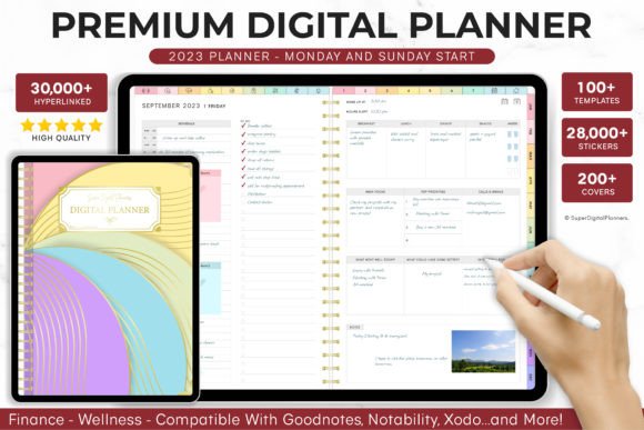 Download Digital Planner 2023 Monday and Sunday - Planner Collection
