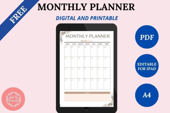 Download FREE Undated Monthly Digital Planner - Planner Collection