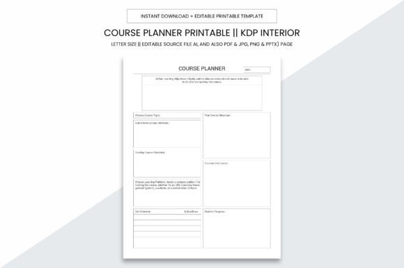 Download Course Planner Kdp Interior Printable - Planner Collection