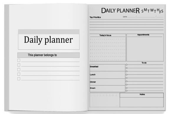 Download Daily Planner KDP Interior Printable - Planner Collection